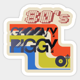 80's Groovy Piggy Sticker